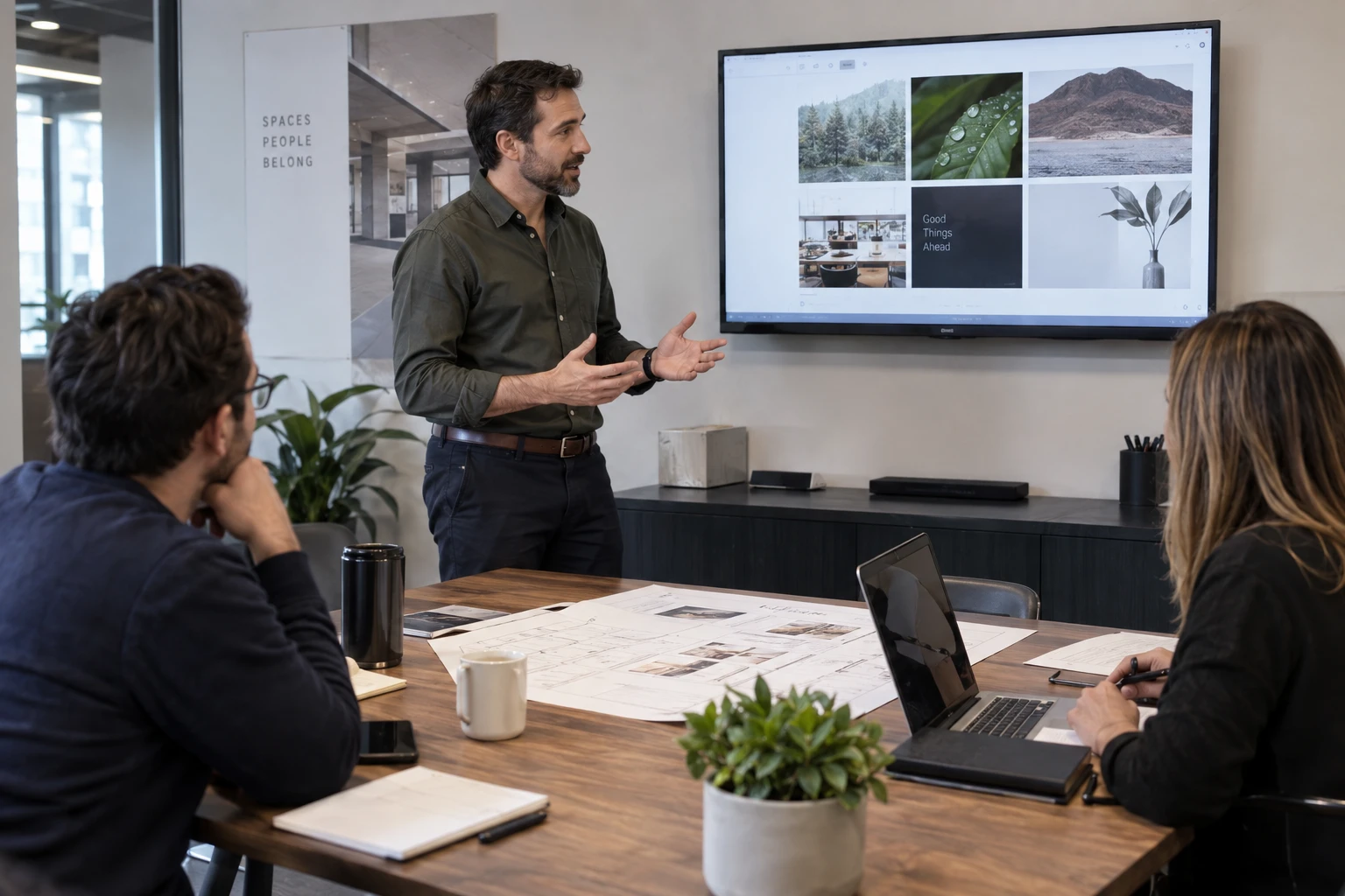 Consultant reviewing a software demonstration and deployment plan