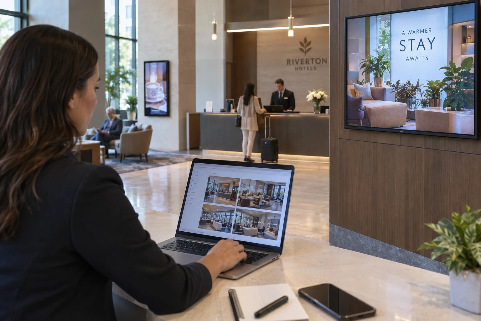 Business expanding signage to additional screens and locations.