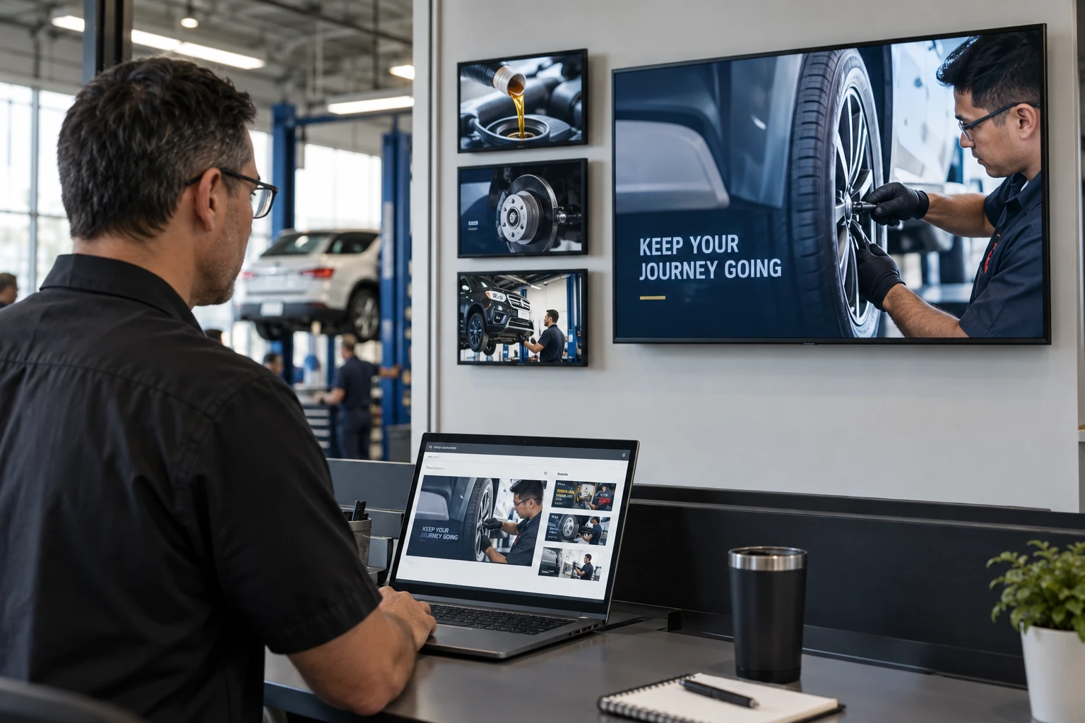 Business expanding digital signage across screens and locations.