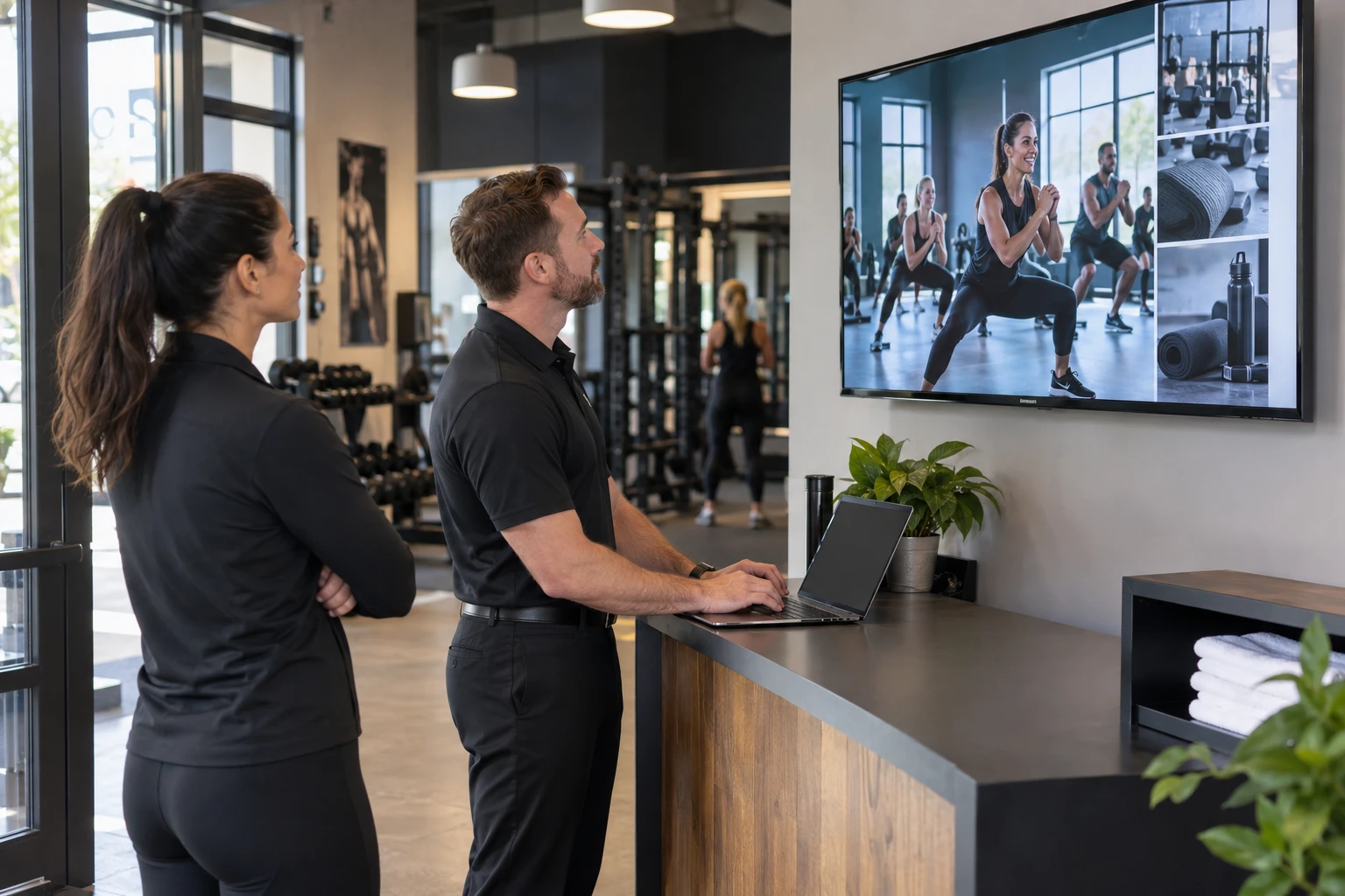 Industry-specific digital signage demonstration.