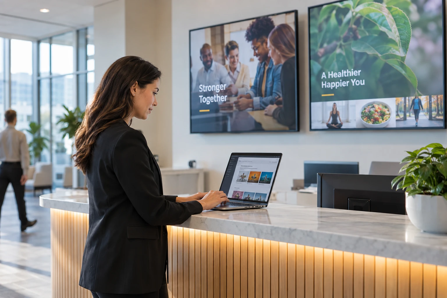 Provider managing recurring signage software services.