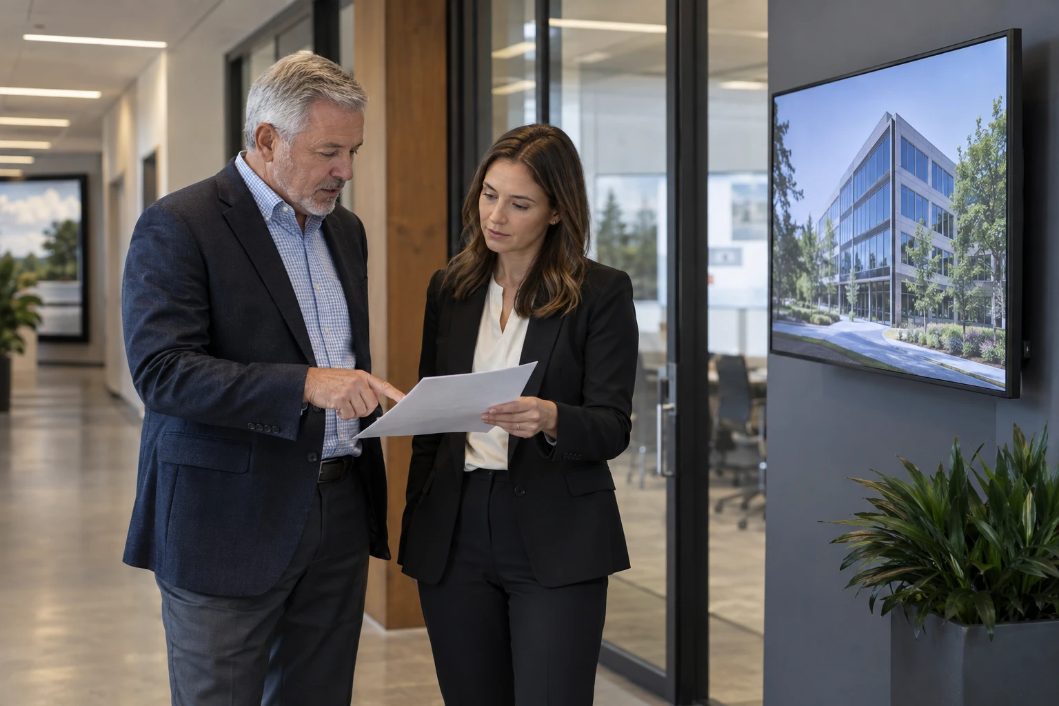 Corporate and local staff reviewing who will update signage content