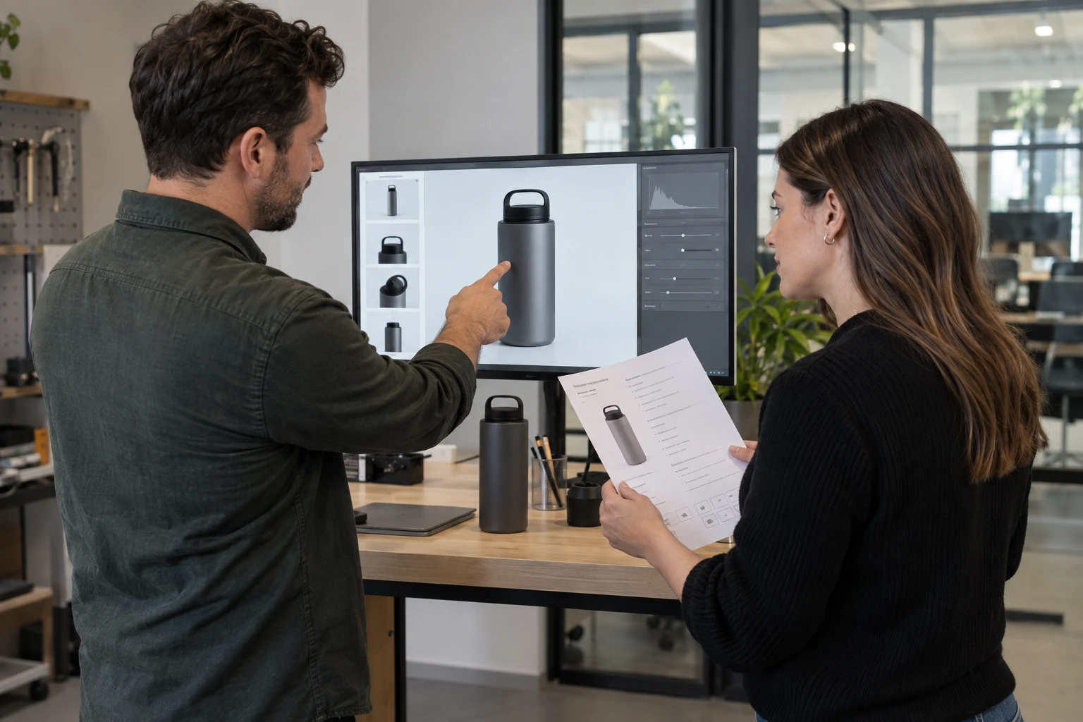 Prospective partner observing a signage workflow evaluation